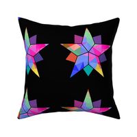 Quilt Star Rainbow On Black