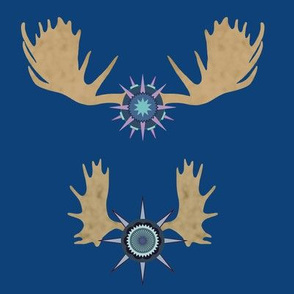 moose antlers dark classic blue