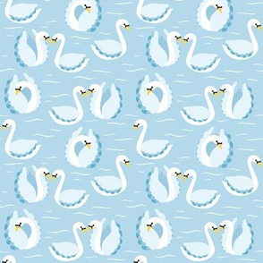 swans on blue - small