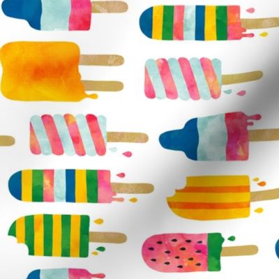 Summer watercolor popsicles rotated