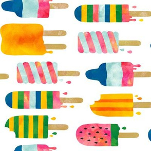 Summer watercolor popsicles rotated
