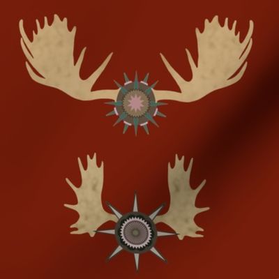 moose antler  burnt sienna