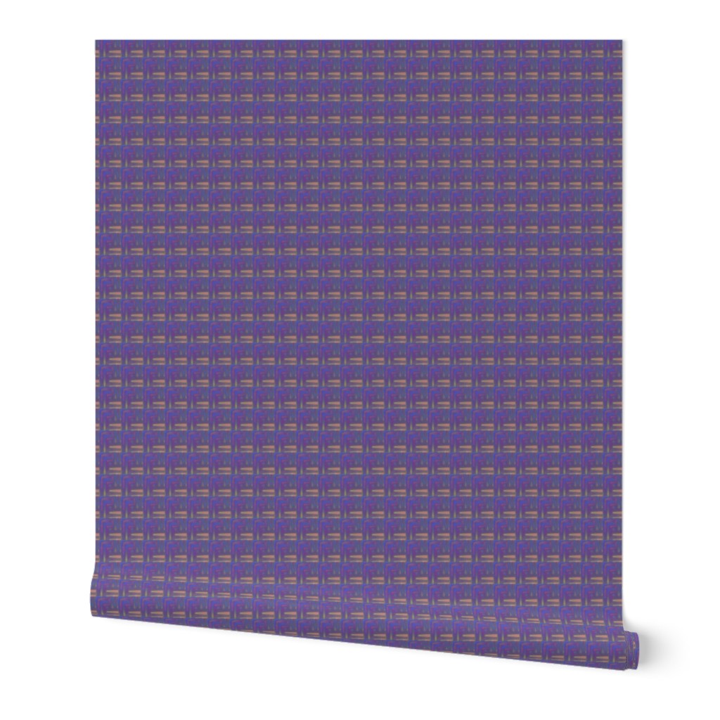 Plum and Beige Abstract Plaid