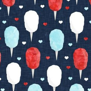Patriotic Cotton Candy - Red white and blue cotton candy fairy floss - navy - LAD20