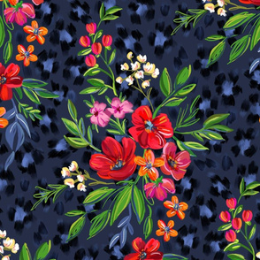 Super-saturated Leopard Print Floral