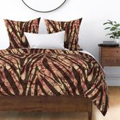 Animalier stripes dusty rose and chocolate brown