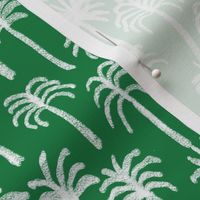 palm tree fabric - hand-drawn palms fabric, palm print, tropical fabric, tropical print, palm print fabric - emerald green