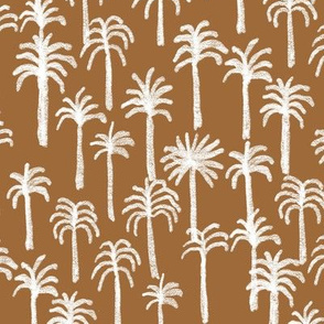 palm tree fabric - hand-drawn palms fabric, palm print, tropical fabric, tropical print, palm print fabric - rust
