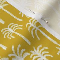 palm tree fabric - hand-drawn palms fabric, palm print, tropical fabric, tropical print, palm print fabric -mustard