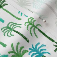 palm tree fabric - hand-drawn palms fabric, palm print, tropical fabric, tropical print, palm print fabric - greens