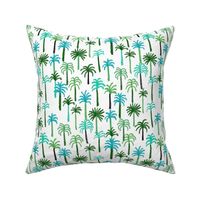 palm tree fabric - hand-drawn palms fabric, palm print, tropical fabric, tropical print, palm print fabric - greens
