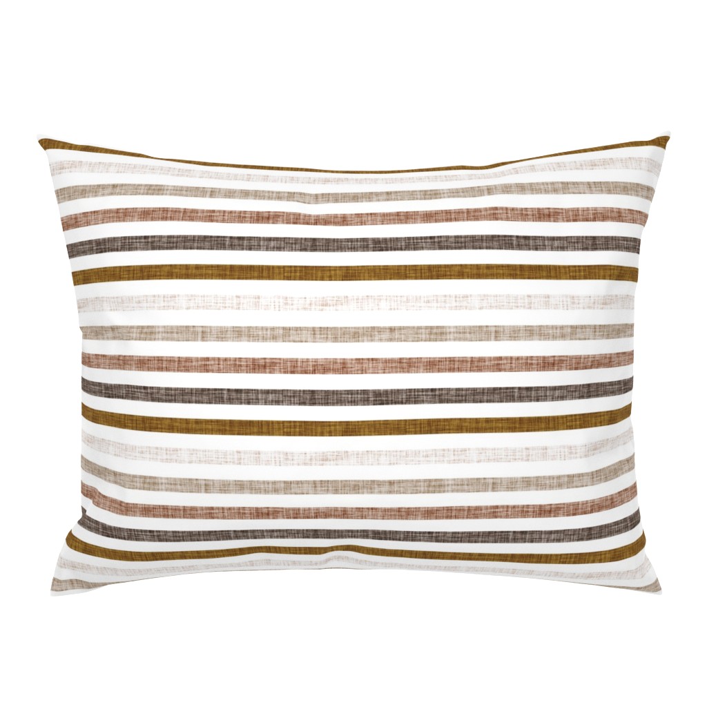 1/2" linen stripes // spice, mud, bronze, stone, sugar sand