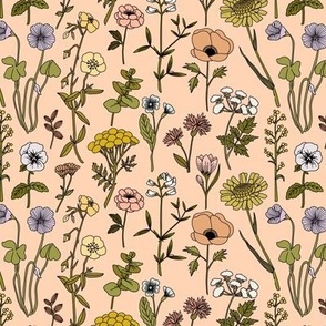 Wildflowers in peach- small