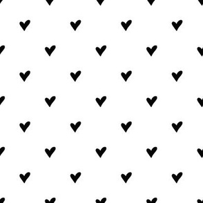 Valentine's Day Solid Hearts Pattern | Black on White