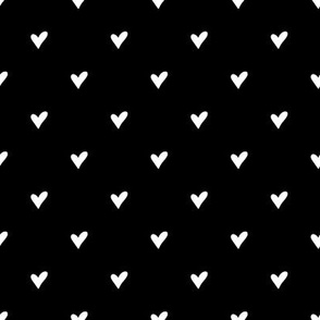 Love Hearts Solid Pattern | White on Black