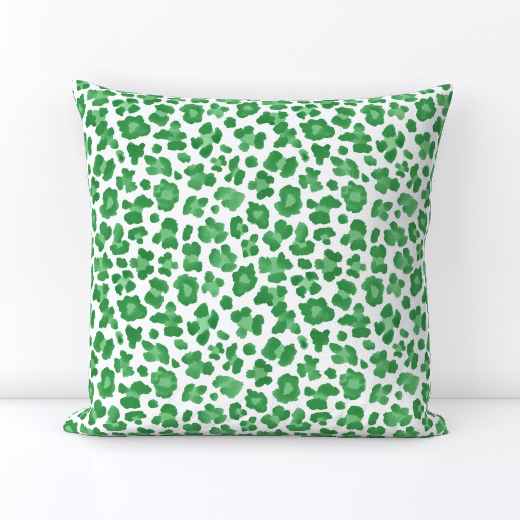 8" leopard print white and green