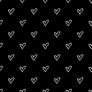 Valentine's Day Heart Outline Pattern | White on Black