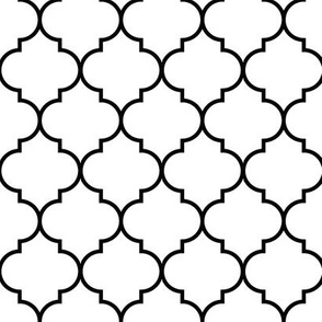 2" Moroccan Quatrefoil Pattern | Black and White Collection