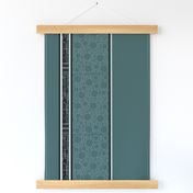 Stripe Geometric with Octogons - Pine and mint 
