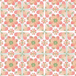 Floral Hearts Quilt Square