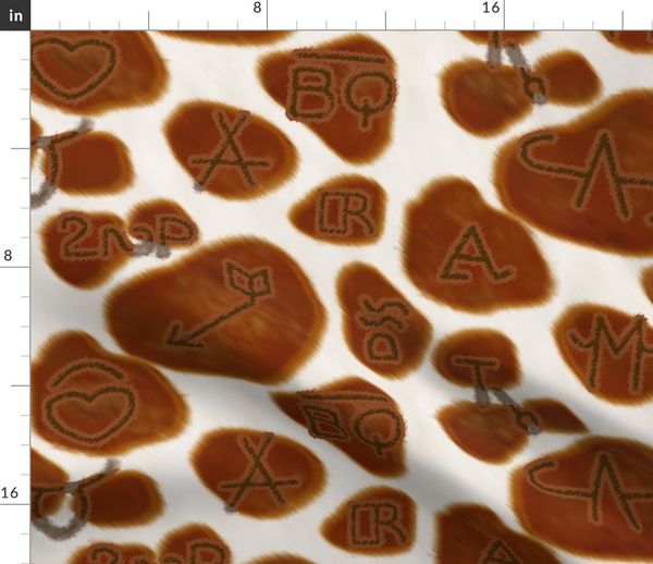 Branded Brown And White Cowhide Spoonflower