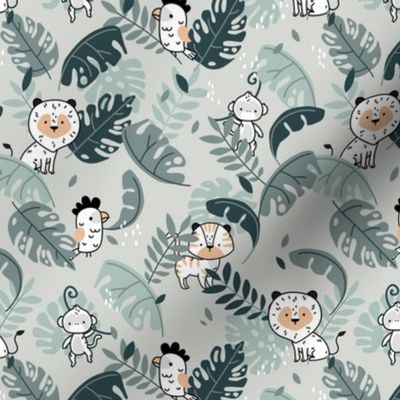 Mint tropics - jungle vector - small