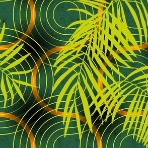 moody truchet palm leaves - green