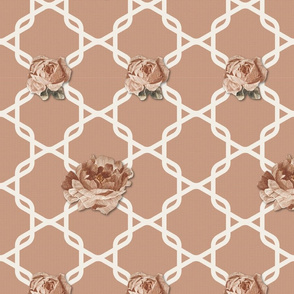 Rose Lattice in Blush (Russet Summer: Coordinate)