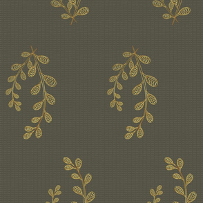Gold Leaves on Brown (Russet Summer: Coordinate)