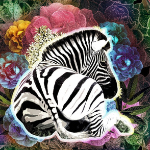 Flowers and Zebra