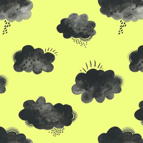 Rain Clouds - Black and Yellow - Larger