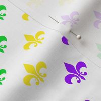 One Inch Mardi Gras Alternating Fleur-de-lis  on White