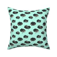 Rain Clouds - Black and Mint - Smaller