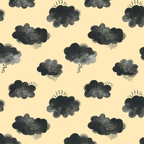 Rain Clouds - Black and Peach - Smaller