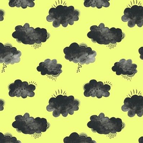 Rain Clouds - Black and Yellow - Smaller