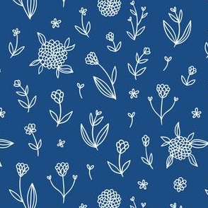 Blue floral ethnic print