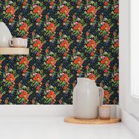 Warm Coral Maximalist Leopard Print Floral small print