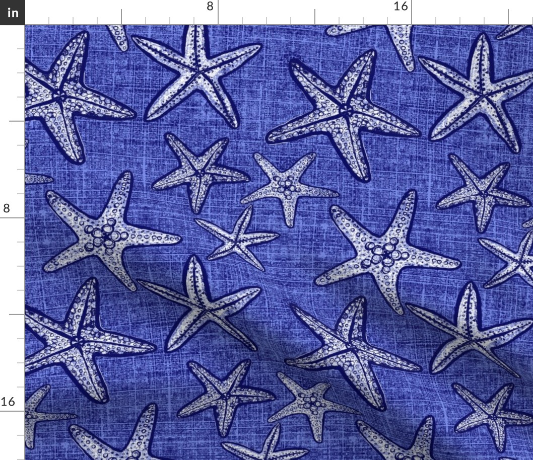 starfish beach textures in blue