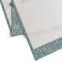 Starfish textured linen in pine and mint