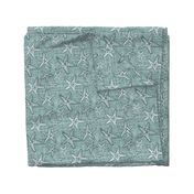 Starfish textured linen in pine and mint