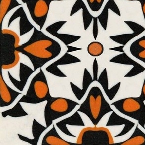 251 aztec black orange cream panel