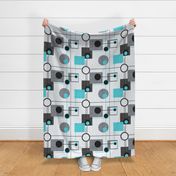 orbs and squares turquoise and white50