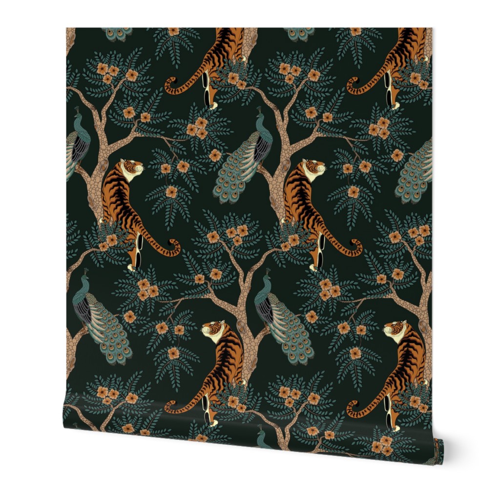 Regal Peacock Peel And Stick Removable Wallpaper