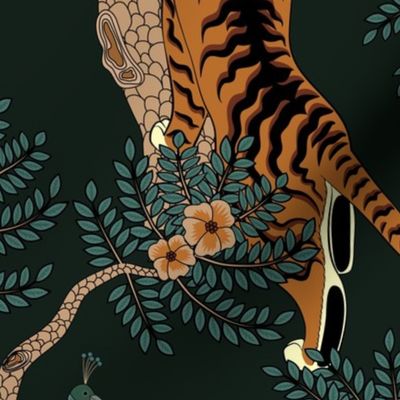 tiger and peacock (large scale)