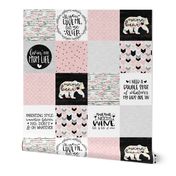 1.5 Inch Momlife//Wine//Pink - Wholecloth Cheater Quilt