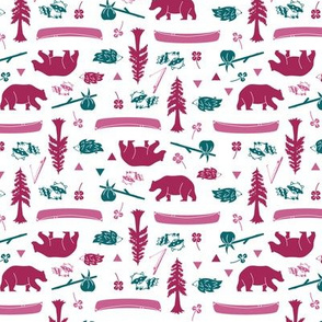 Woodland Animals Berry & Teal