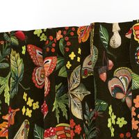 Animalier Forest Butterflies on Golden Brown by Angel Gerardo - Large Scale