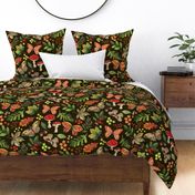 Animalier Forest Butterflies on Golden Brown by Angel Gerardo - Large Scale