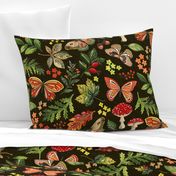 Animalier Forest Butterflies on Golden Brown by Angel Gerardo - Large Scale