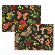 Animalier Forest Butterflies on Golden Brown by Angel Gerardo - Large Scale